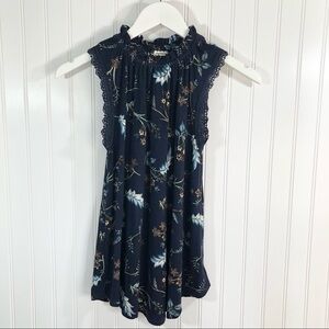 Eyeshadow Junior’s Floral Navy Flowy Tank Top Sz XS